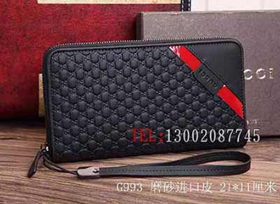 歐美名品手拿包 全皮壓花長款錢包 手拿圍鏈包 G993黑
