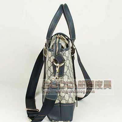 gucci男包 時尚手提斜跨包 298034啡 藍(lán)PVC
