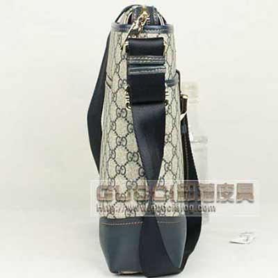 古奇手提男包 商務時尚 男包包 斜跨公務包298036藍色PVC