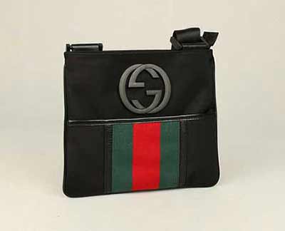 酷奇男包包古奇男士休閑單肩包斜挎包古琦181068小號 181067大號黑色