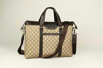 gucci男包 男士手提斜挎包 時尚男士公文包298186咖啡