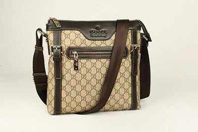  古琦男包 時(shí)尚休閑男士單肩斜挎包 298188 啡 藍(lán)