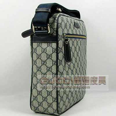 古奇男士單肩斜跨包 古奇時尚潮流男士包休閑商務包201448藍色