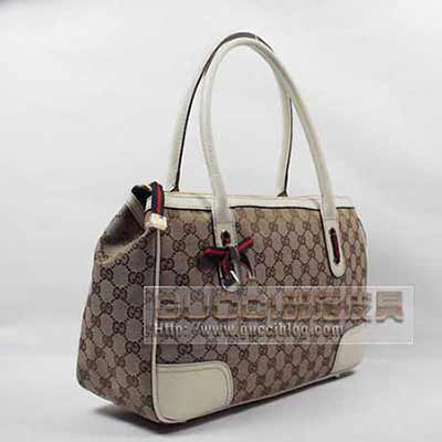 gucci古奇女士挎包 蝴蝶結帆布手提包單肩包女包177052