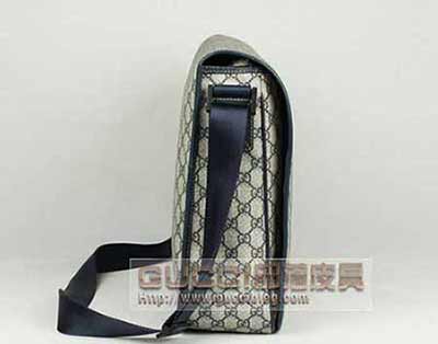 古奇男包 gucci單肩包 時尚PVC 古琦男士斜挎商務包 222291藍PVC藍皮