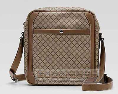 時尚g(shù)ucci男包格子斜挎包268159 啡格配棕皮 高等男包