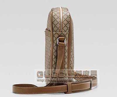 時尚g(shù)ucci男包格子斜挎包268159 啡格配棕皮 高等男包