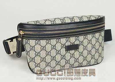 古奇時尚男士通用腰包 古奇休閑包233269藍PVC