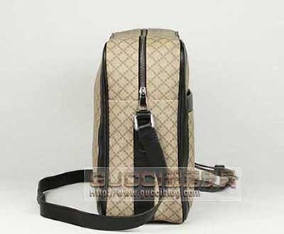 男式包包 雙G時(shí)尚休閑男包單肩包斜挎包267878格子PVC黑皮