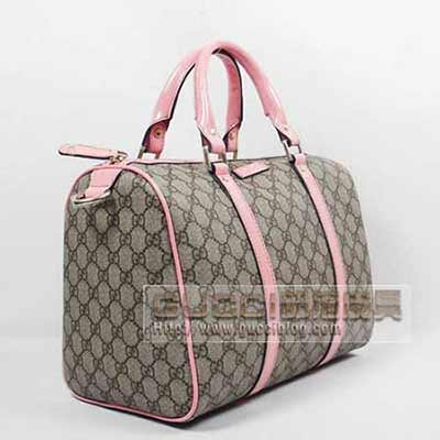 古奇女包手提枕頭包193603粉皮咖啡色PVC