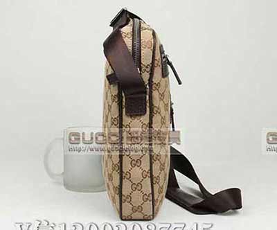 古奇男包 雙拉鏈款 休閑男士單肩斜挎包 92551咖啡色韓系包包