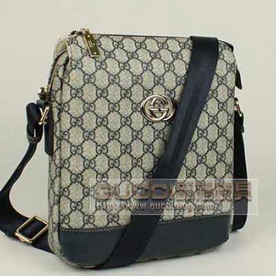 古奇男士單肩包 古奇單肩斜挎包298185藍色