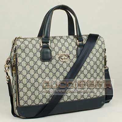 gucci男包 包包 電腦包 公文包 男士手提包298180藍色