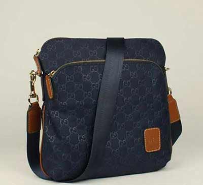 gucci男式單肩斜跨款298608藍色尼龍料布休閑包854364