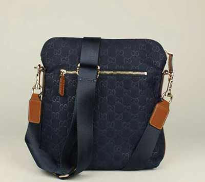 gucci男式單肩斜跨款298608藍色尼龍料布休閑包854364