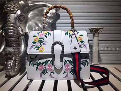 gucci大號銀扣經典的竹節包