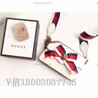 gucciBrodway 綢緞絲帶蝴蝶結虎頭元素鏈條包453777