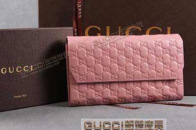 Gucci古奇錢包男女款長款搭扣手包手機包手拿包 163252粉