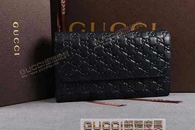 gucci古奇 手拿包女士包/皮夾 長(zhǎng)款錢包 163252藍(lán)皮