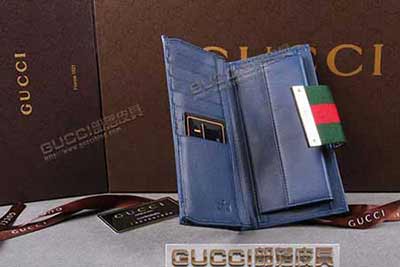 gucci 181668 1 藍PVC藍皮 古奇pvc錢包
