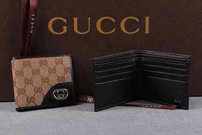 gucci 181674 時(shí)尚男士短款錢包 帆布對(duì)折休閑男錢包
