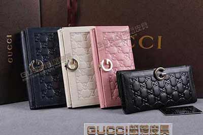 212113 雙G經(jīng)典長(zhǎng)款全皮壓花錢包 深藍(lán) 米白 粉紅 黑色