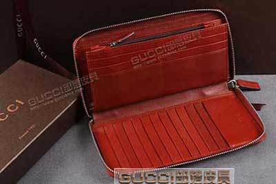 233194 雙G經典長款全皮壓花錢包 黑色 啡色 土黃色