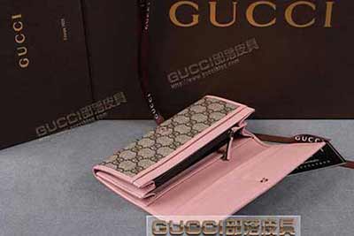 gucci 256336 啡PVC粉紅皮 古奇pvc錢包