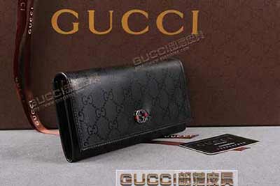 gucci 256336 黑光膠黑皮 古奇pvc錢包