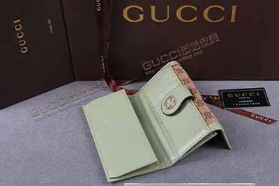 女式真皮帆布錢夾 中長款心型搭扣 多卡位三折錢包 269970杏布卡其色皮