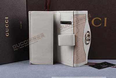 品牌男女士錢包 帆布大容量錢夾 時尚長款搭扣三折手拿包 282426淺杏布米白皮