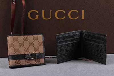 gucci 295613 男士短款錢包 帆布對折休閑男錢包