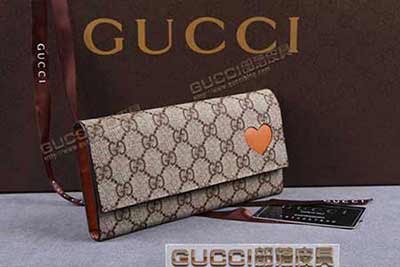 gucci 323223 啡PVC橙色 古奇pvc錢包