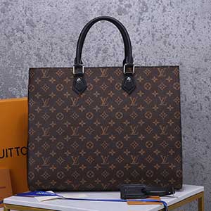 LV GRAND SAC手袋M44733 真品同款男士老花系列拼皮單肩手提包公文包