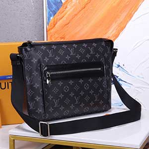 LV時尚商務(wù)單肩斜挎包N44223 路易威登男士經(jīng)典老花郵差包
