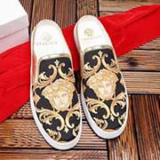  牛皮里 VERSACE—范思哲 Size：38-44 2018新品系列 美杜莎潮男半拖休閑鞋 進口印花布料 與眾不同的個性！頭層羊皮內里 原版大底！現貨