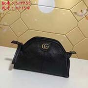 gucci古奇GUCCI新款專柜新款手拿包 高等意大利進口甩紋牛皮 古銅色雙G金屬配件 做工精細 內里帶有卡位 小包大容量 超好看的手拿包 型號: 517735尺寸：寬21*高15*側寬4顏色：黑色