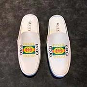 春秋新款 GUCCI男鞋 d官網新款半拖男鞋搶先上市 頭層進口牛皮 精心開模炫酷大底 魔術貼彰顯氣質 進口專用材料凸顯獨特魅力 原版大底1:1高等定制 38—44碼