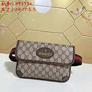 gucci古奇GUCCI新款 腰包 胸包兩用 專柜品質 高等原單貨 實物實拍！型號: 493930尺寸：寬24*高17*側寬3.5顏色：pvc/啡棕色