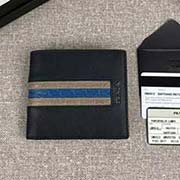 PRADA男士短款錢夾 專柜新款式 官網同步 2M0513 深藍灰藍彩帶鱷魚皮 意大利高等原單十字紋牛皮質感極好 彩帶鱷魚皮更顯高等 長11cm高9cm