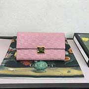 453156 古奇新款皮夾padlock系列新款造型 高等進口牛皮 專柜同步 22x14x2.5cm 壓G粉色