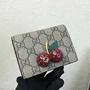 476050 G熱賣新款櫻桃金屬卡包 高等進(jìn)口牛皮 專柜同步 11x7.5x3cm 杏PVC大紅