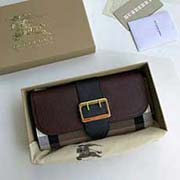  Burberr利 柏寶利 大面采用進口手掌紋牛皮配色 內格細膩柔軟的進口小牛皮 原版格子面料 40224181棗紅色 19cmx10cmx3cm