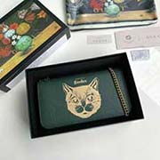 原單出品 貓頭印花新款mini包 能輕松容納plus手機 口紅 小卡包 521552綠色 18.5cmx10cmx4.5cmx