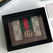 原單品質(zhì) 采用進口粒面牛皮 搭配烏木色雙G面料 523155啡色 11cmx8.5cmx2.5cm