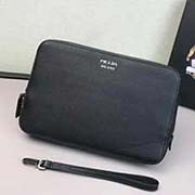  2VF017 PRADA男士手挽包 官網同步 意大利高等牛皮質感極好走線 鹿紋摔深啡色