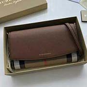 Burberry 柏寶利 原單出品 博柏利大號 Horseferry 格紋拼皮革錢夾 隨附鏈飾皮革肩背帶 本品可作為小型手袋單獨使用 或作為錢夾收置于日常手袋內 40482501棕色格子布 21cmx