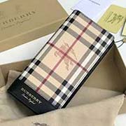 Burberry 柏寶利 原單出品 長款二折包 馬仔格子料搭配進口粒面小牛皮 40652351黑色 19cmx10cmx2.5cm