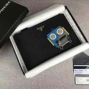 PRADA限量版男士手包 專柜新款式 2NG005 黑色拼色機器人 意大利高等原單十字紋牛皮質感極好 內里進口羊皮 原單Lampo拉鏈 原單 洋溢個性時尚氣息的機器人設計 長28cm高18cm