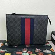 475316 古奇新款熱賣手包 配以GG面料和藍紅織帶精心搭配制作內部空間充裕 高等意大利進口牛皮 古銀金屬 28x20x6.5cm 黑PVC黑皮